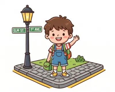 At the corner